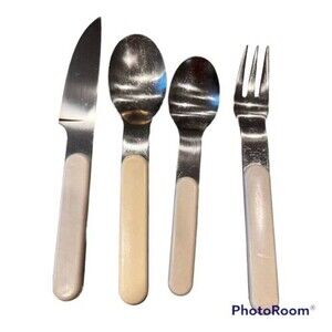 Dansk Summer House White Stainless 4 Pc set Place Setting vintage Japan